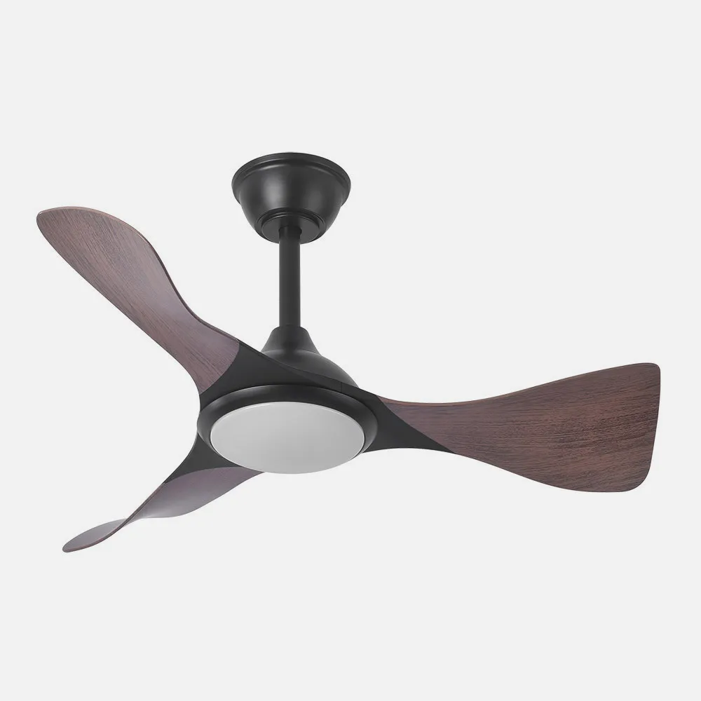 Ventilador Dc Caiman 36w 3600lm Negro/roble 89d 3aspas 6vel 3000-4500-6500k Remoto+reg.intensidad+memoroa+temporizador