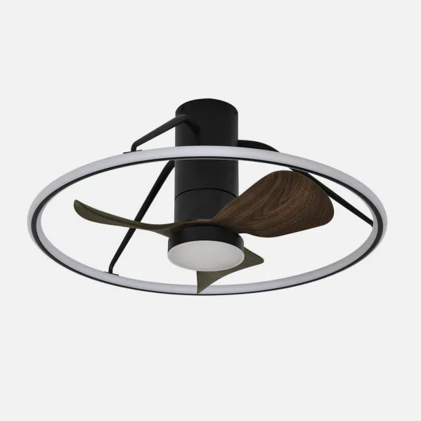 Oporto Dc Fan 46w Black/brown 3-blade 66d 4600lm 3000-4000-6000k 6-speed Remote, Timer, 3-way Dimmer Switch