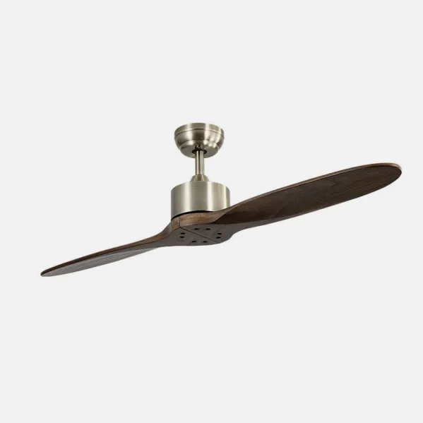 Ventilador Dc Leste Cuero 2 Aspas Roble Sin Luz 5 Velocidades Remoto Temporizador 132d