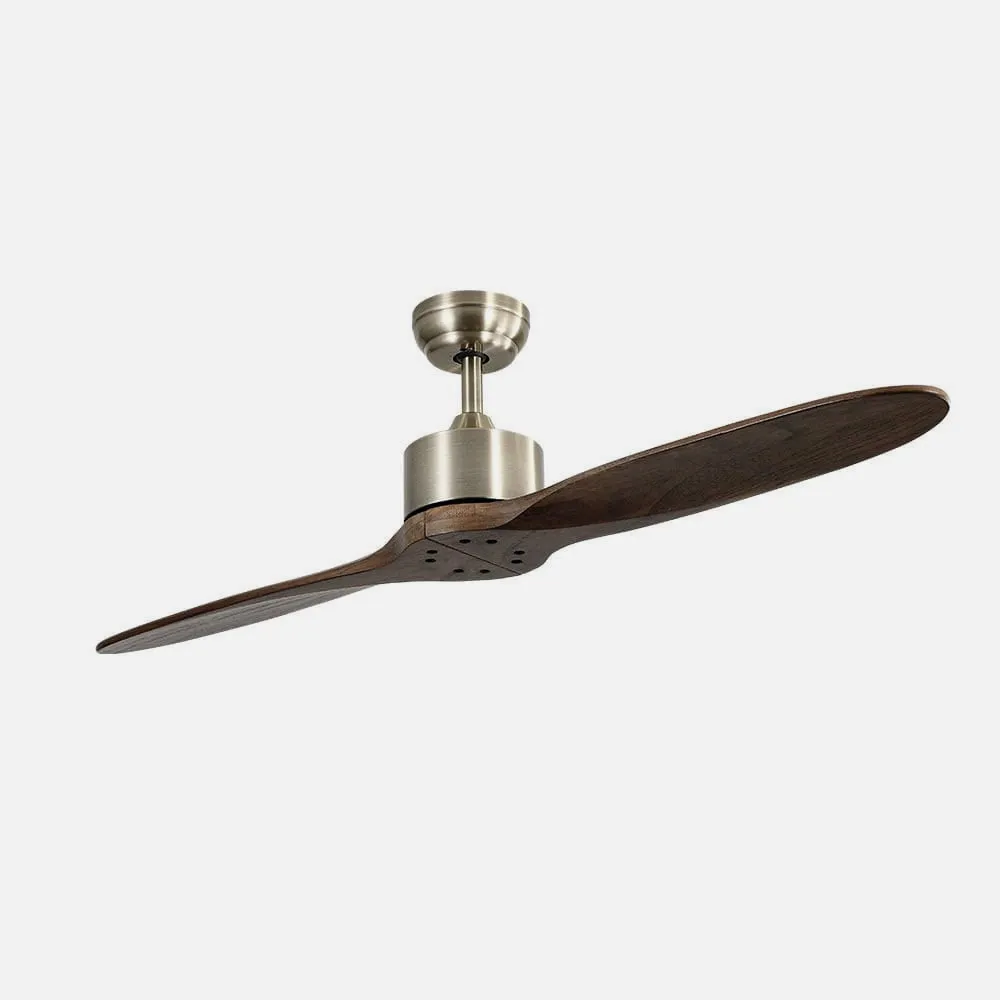 Fan Dc Leste Leather 2 Blades Oak Unlit 5 Speed Remote Timer 132d