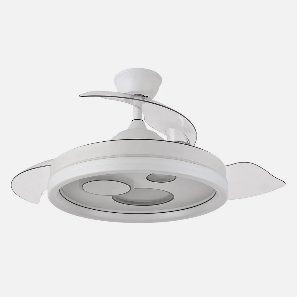 Ventilador Dc Turia 72w 6120lm Blanco 3 Asp.desplegables 32/47x50/110d. 3 Colores C/remoto+temporizador+memoria