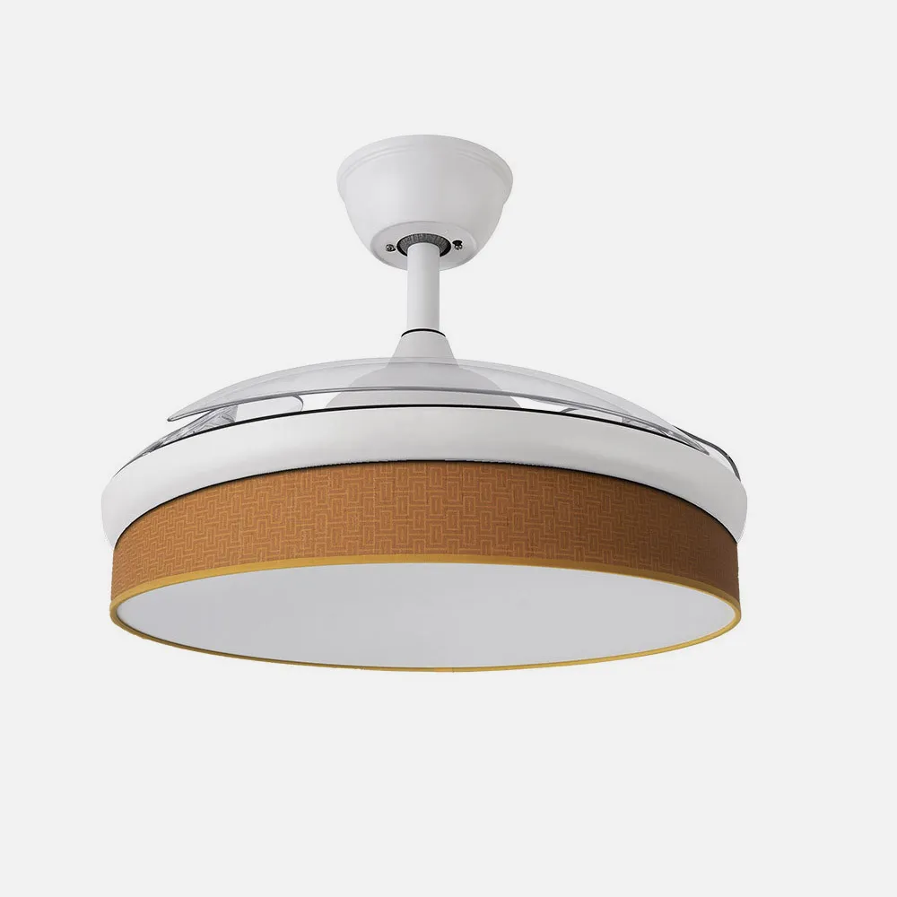 Ventilador Dc Moda 72w Blanco/naranja 108d 3aspas 7200lm 3000-4000-6000k Remoto+memoria+temporizador