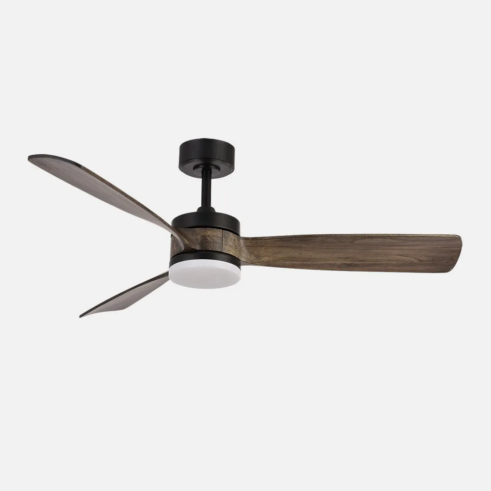 Ventilador Dc Oriente 26w Negro 3 Aspas Roble 132d 6vel 3colores 2950lm Remoto,temporizador,memoria 24