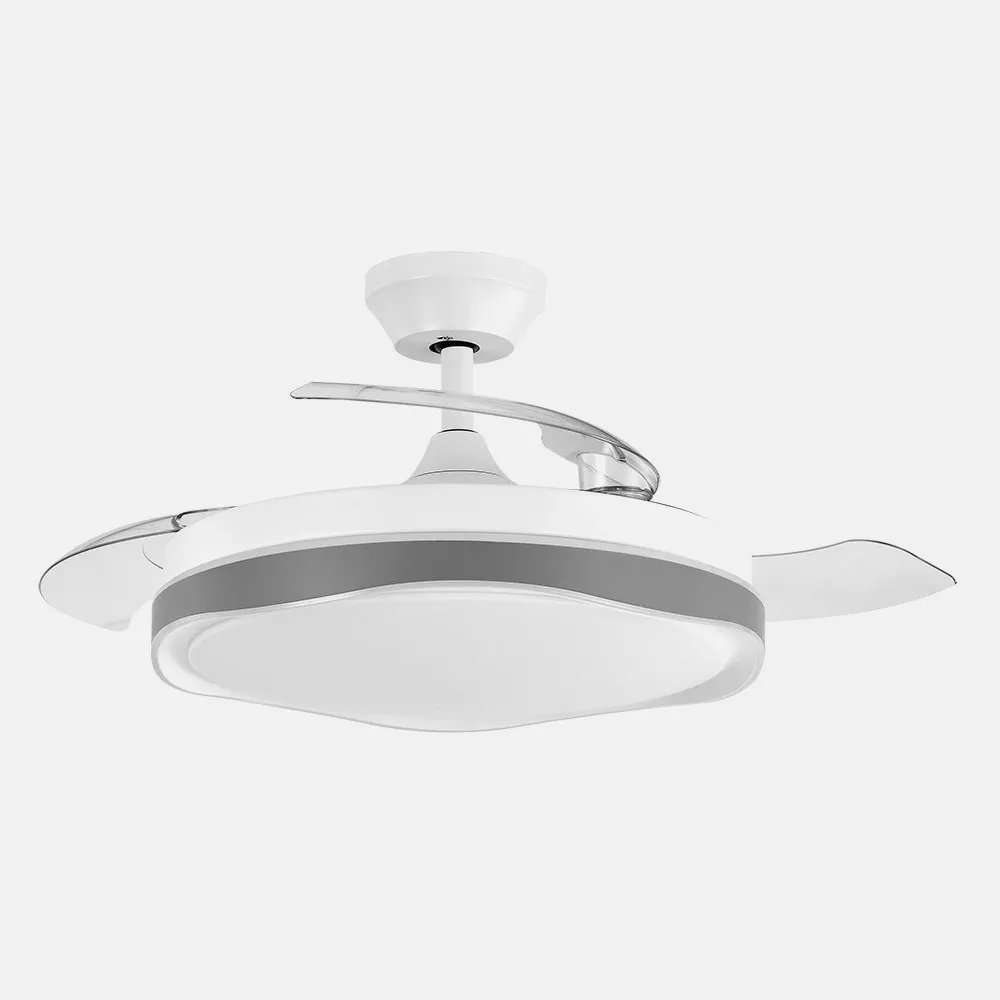 Ventilador Dc Blondi Blanco/gris 72w 3aspas 107d 7200lm 6vel 3000k,4500k,6000k, Remoto+temporizador+memoria