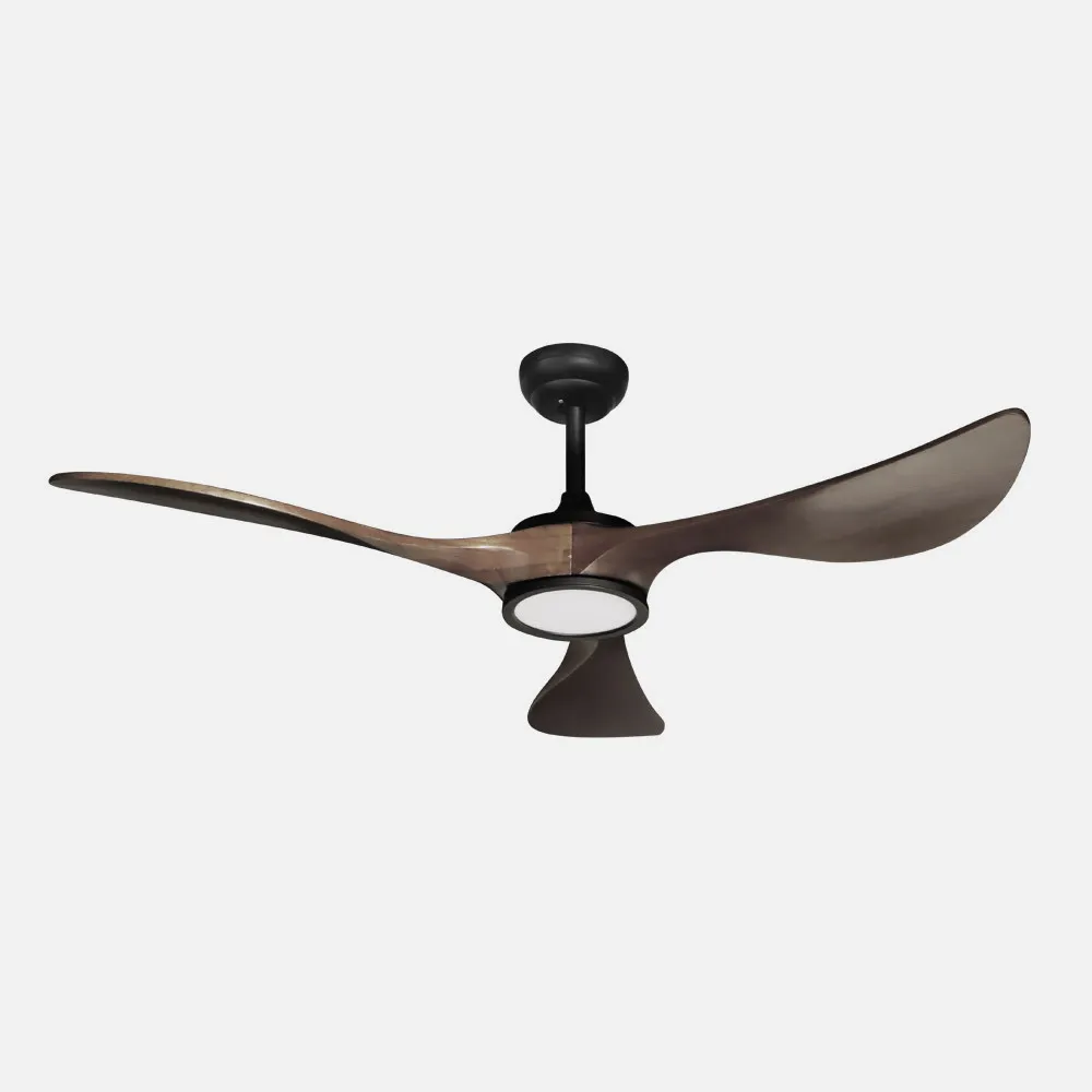 Ventilador Dc Viana 18w Negro/roble 3aspas132d Regulable Intensidad 2250lm 3000k, 4000k, 6000k Remoto+ Temporizador+ Memoria
