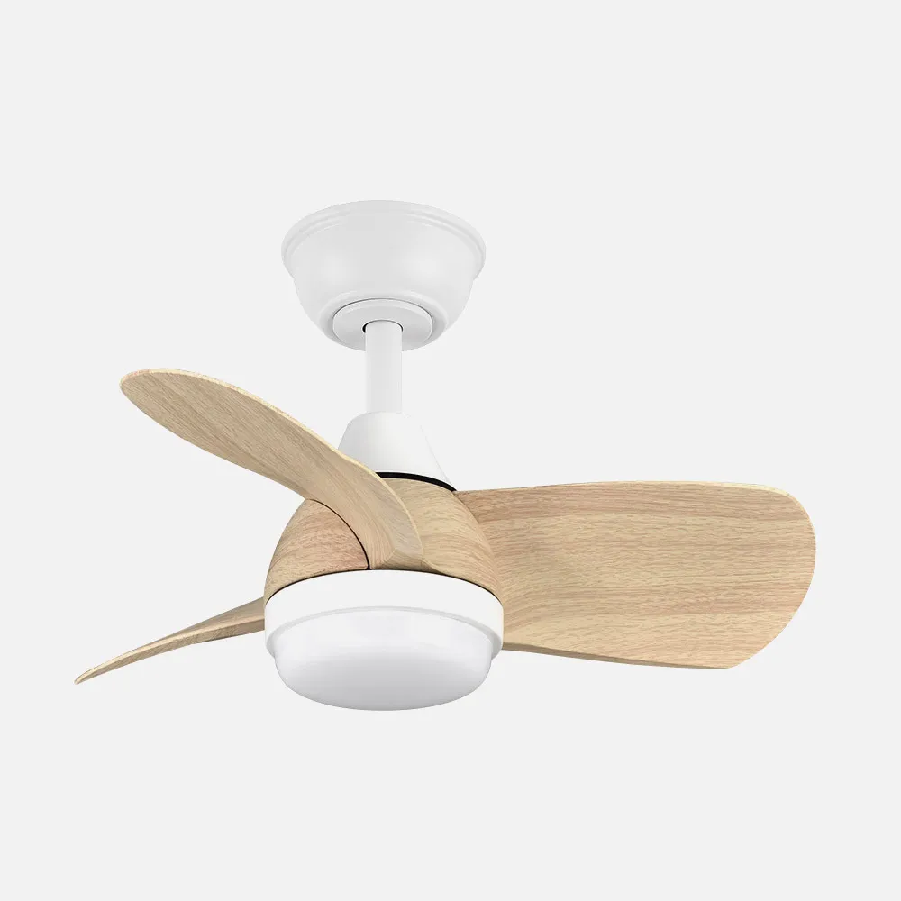 Ventilador Dc 24w Pirdo Blanco/haya 3 Aspas 60d 2400lm 6 Velocidades 3000-4500-6000k C/remoto, Memoria Y Temporizador 