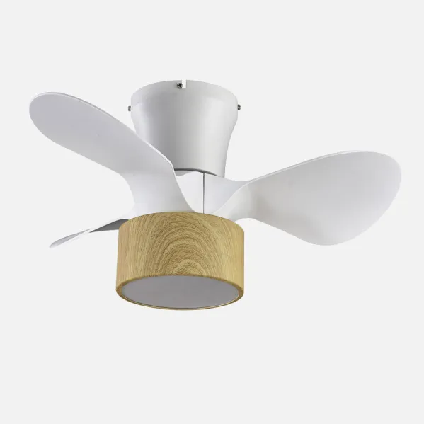 Ventilador DC 24w Kos Blanco/haya 3 Aspas 60d 6 Vel. 2390lm 3000-4500-6000k c/remoto, Memoria Y Temporizador