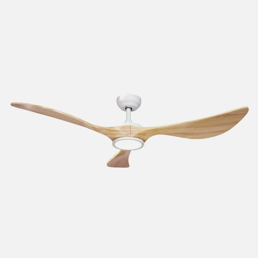 Ventilador Dc Viana 18w Blanco/haya 3aspas 132d Regulable Intensidad 2250lm 3000k, 4000k, 6000k Remoto+ Temporizador+ Memoria