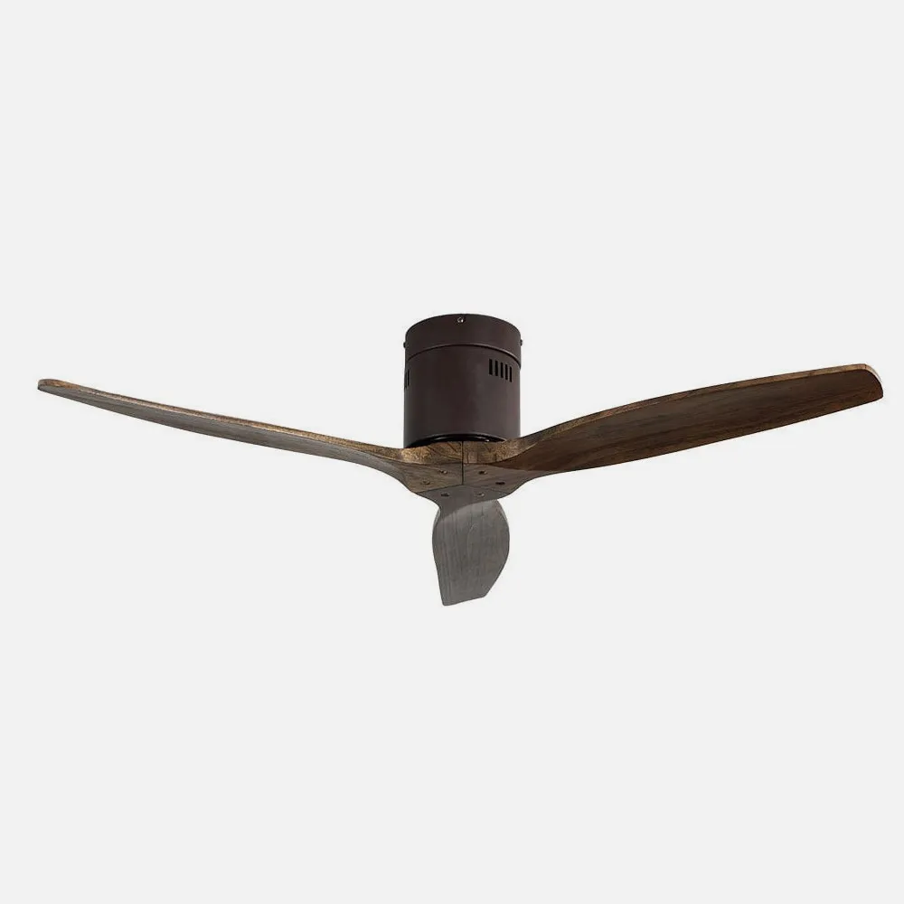 Ventilador Dc Aguilon Marron 3 Aspas Roble 6 Velocidades Sin Luz Remoto Y Temporiz.132d