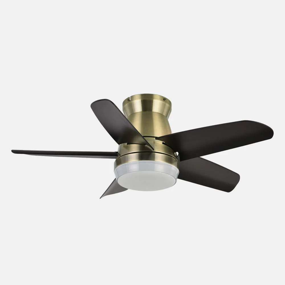 Ventilador Dc Neutron 24w 2400lm Cuero/negro 5aspas 91d 3000k,4500k,6000k, Remoto+temporizador+memoria