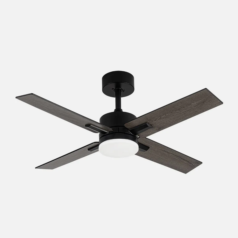 Ventilador Dc Talco 20w Negro 4aspas Negra/gris 6vel. 3000k,4000k,6500k 2350lm Remoto, Memoria, Temporizador 106d