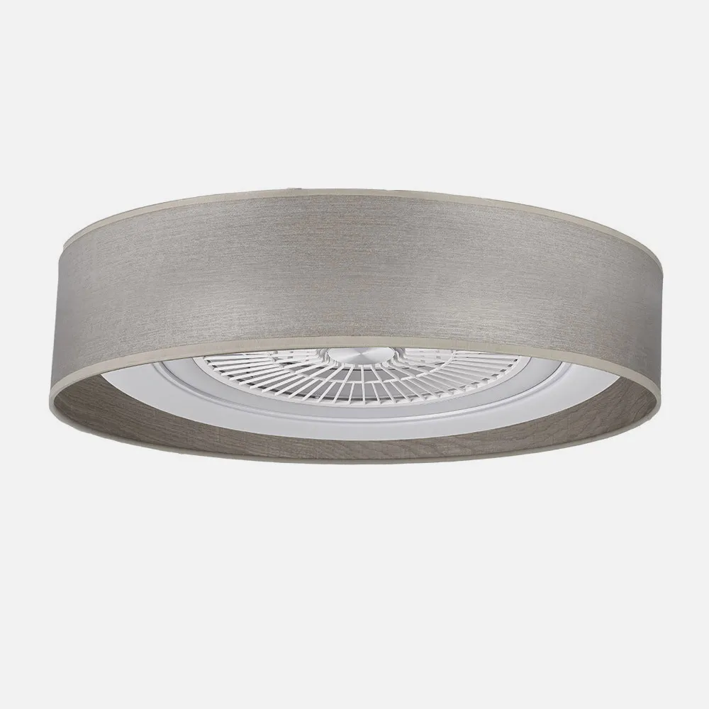 Ventilador Tania 72w Madera Gris 6120lm 5 Aspas 3col. Remoto,memoria,reg.Intensidad,temporizador 25x60x60 Cm
