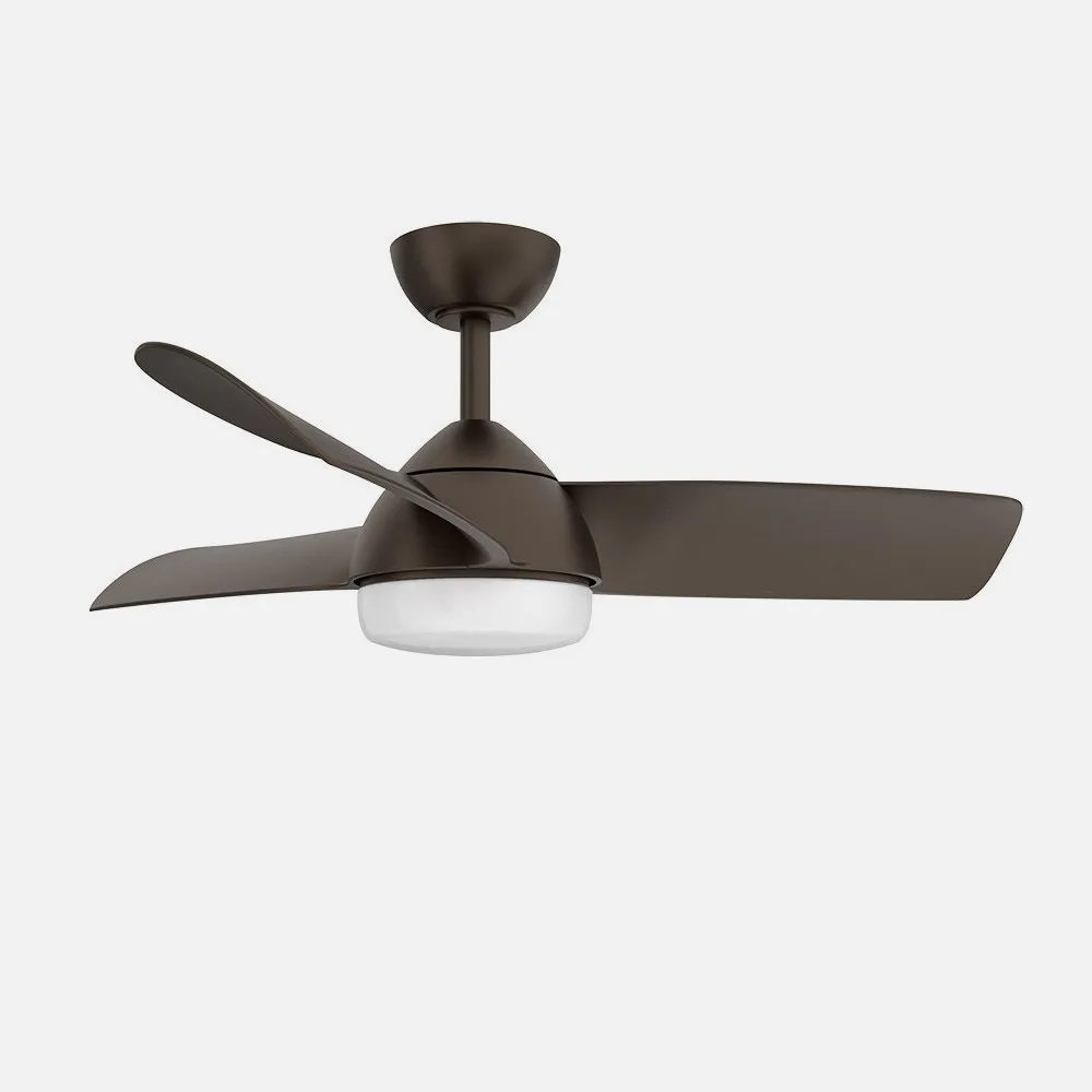 Ventilador 24w Dc Haur Marron 3 Asp.6 Veloc.107d  2 Tijas C/remoto, Memoria Y Temp.3000-4000-6000k