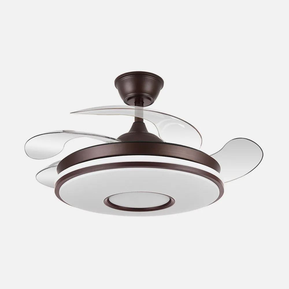 Ventilador Dc Dani 59w 6980lm Marron 4 Aspas desp.107d 3000-4000-6000k Remoto, Reg.intensidad, Memoria Y Temporizador