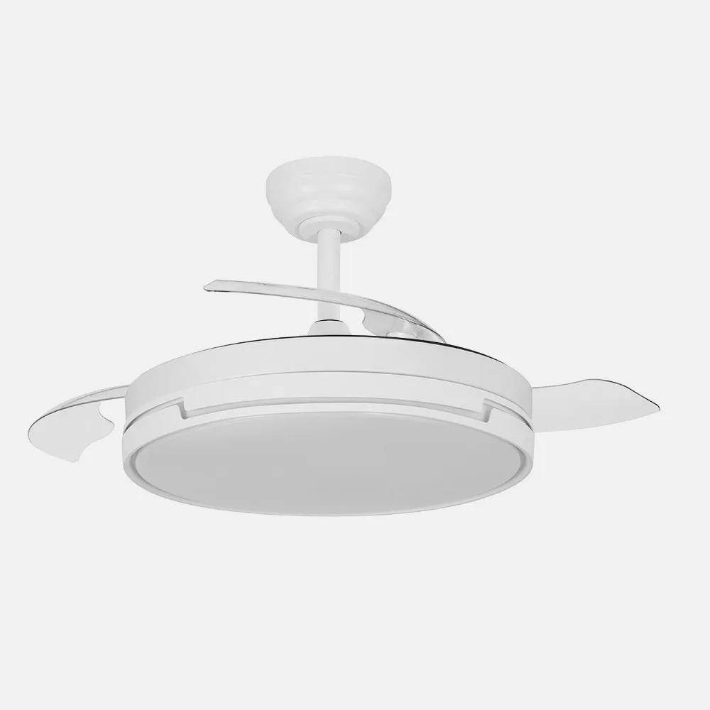 Ventilador Dc Papiro Mini 59w Blanco 3aspas desp. 91d 6980lm 3000k,4000k,6000k Remoto+ Memoria+ Temporizador