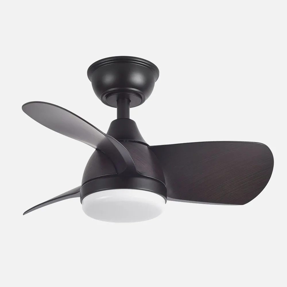 Ventilador Dc 24w Pirdo Negro/marron 3 Aspas 60d 2400lm 6 Velocidades 3000-4500-6000k C/remoto, Memoria Y Temporizador