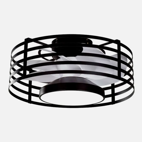 Ventilador 22w Dc Xaloc Negro 7Aspas Blancas 6vel  3000-4000-6500 28x57,8x57,8cm C/remoto, Memoria Y Temporizador