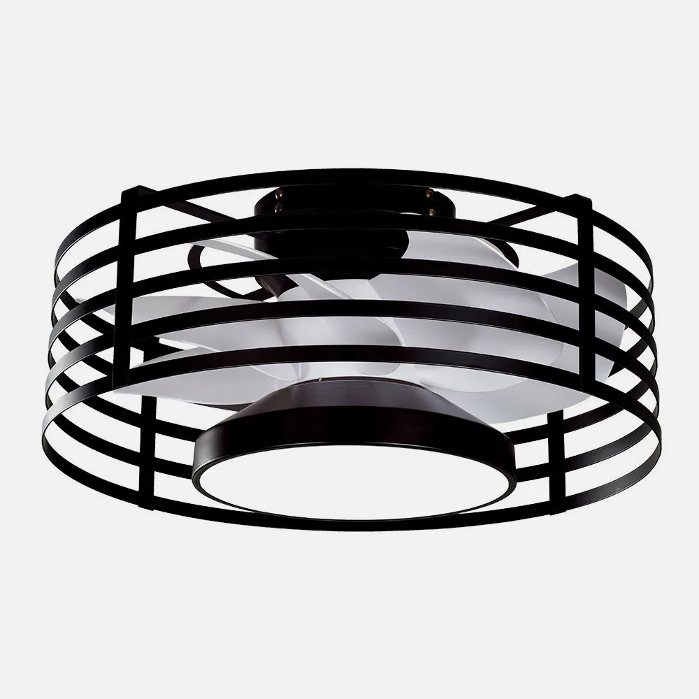 Ventilador 22w Dc Xaloc Negro 7Aspas Blancas 6vel  3000-4000-6500 28x57,8x57,8cm C/remoto, Memoria Y Temporizador