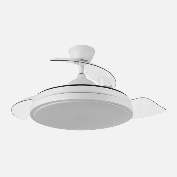 Ventilador Dc Escorpion 59w Blanco 3aspas desplegables 107d 6980lm 3000-4000-6000k Remoto+ Temporizador+ Memoria
