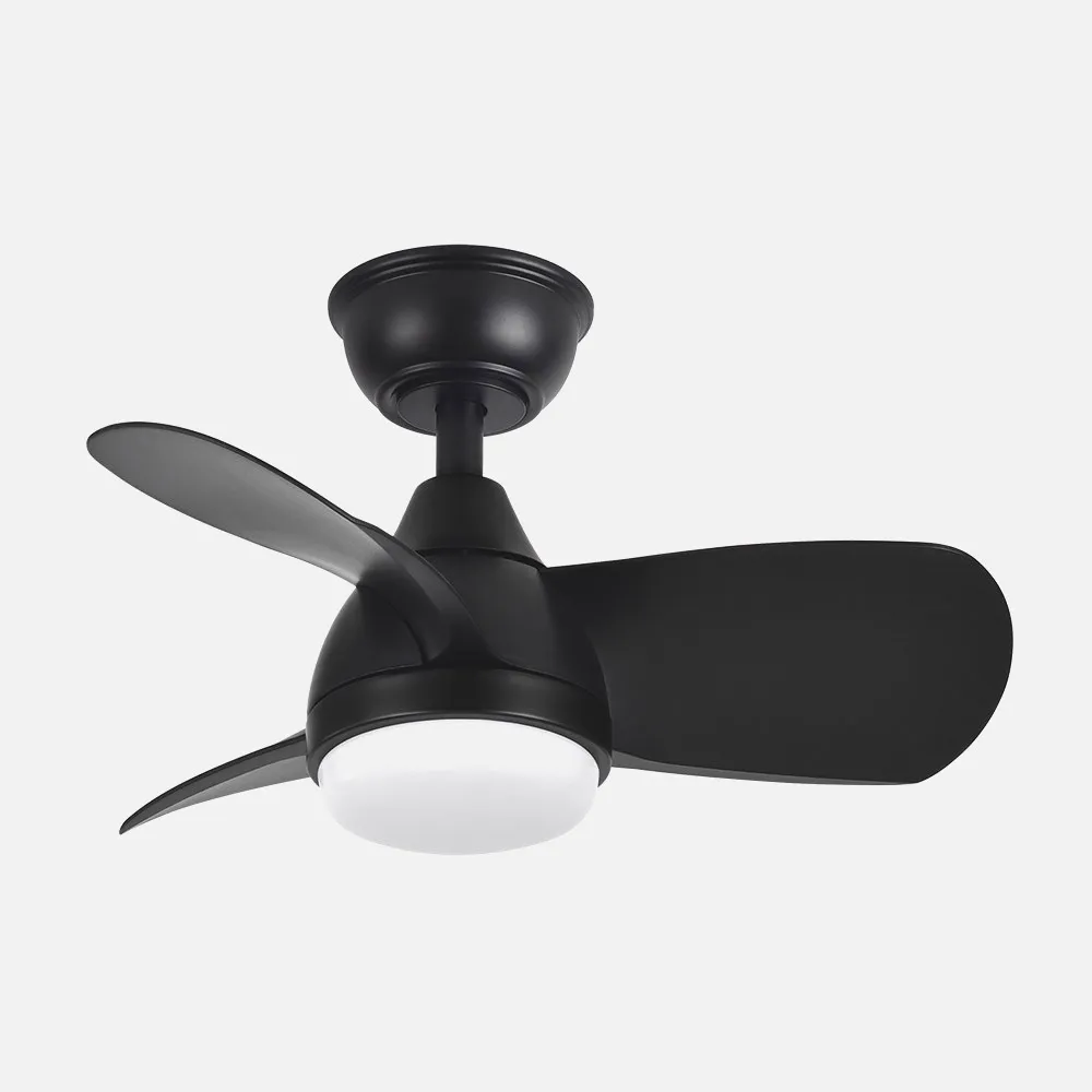 Ventilador Dc 24w Pirdo Negro 3 Aspas 60d 2400lm 6 Velocidades 3000-4500-6000k C/remoto, memoria Y Temporizador