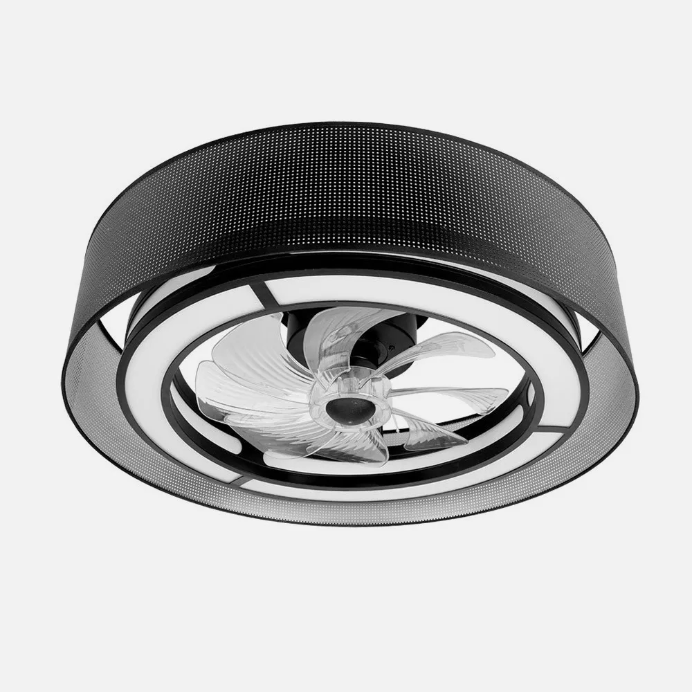 Ventilador Dc 58w Anastasia Negro/plata 8 Aspas 60d 5900lm 6 Vel. 3 Colores Remoto,memoria,temporizador