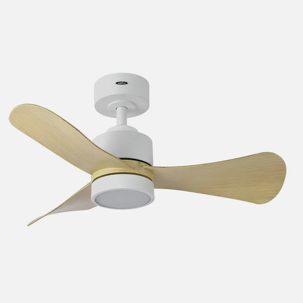 Ventilador Dc Zepelin 18w 1900lm Blanco/haya 3aspas  91d 3000-4000-6500k Remoto,memoria Y Temporizador
