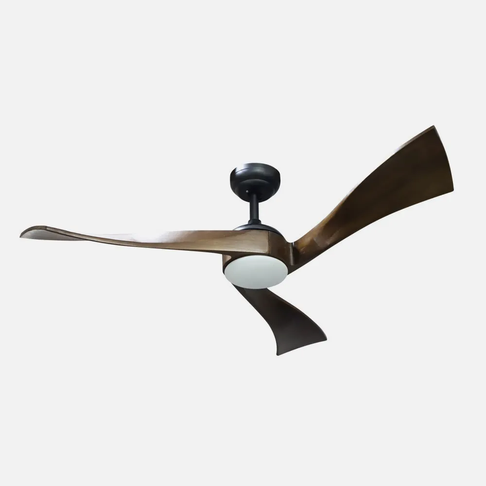 Ventilador Dc Janubi 22w Negro/roble 3aspas132d Regulable Intensidad 2350lm 3000k, 4000k, 6000k Remoto+ Temporizador+ Memoria 24