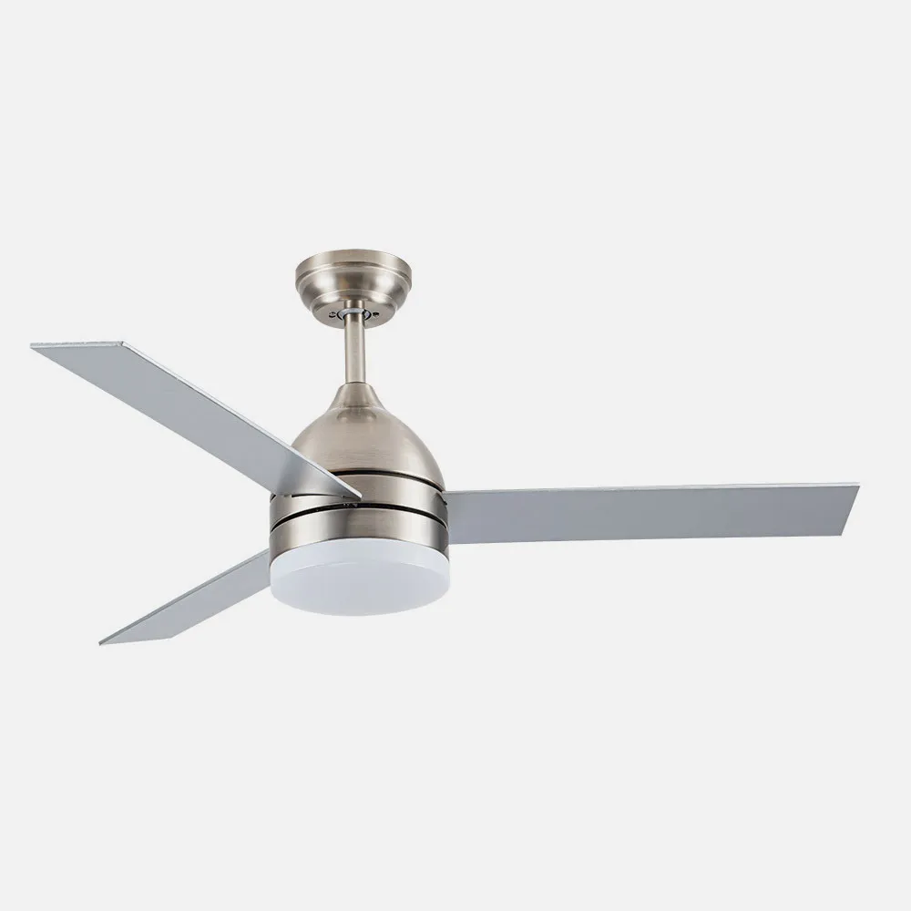 Ventilador Dc Legio 26w Niquel 3aspas Plata/haya 107d 2950lm 3000-4000-6000k Remoto+memoria+temporizador