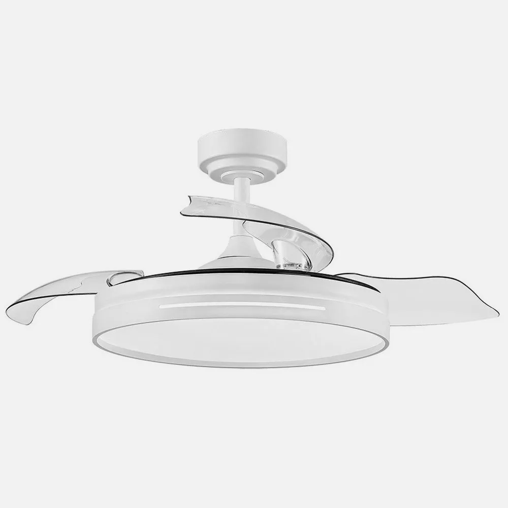 Ventilador DC 72w Micenas Blanco 3 Aspas Transp. 108d 6 Veloc. 7200lm 3 Colores  C/remoto, Reg.intensidad, Memoria Y Temporiz.25