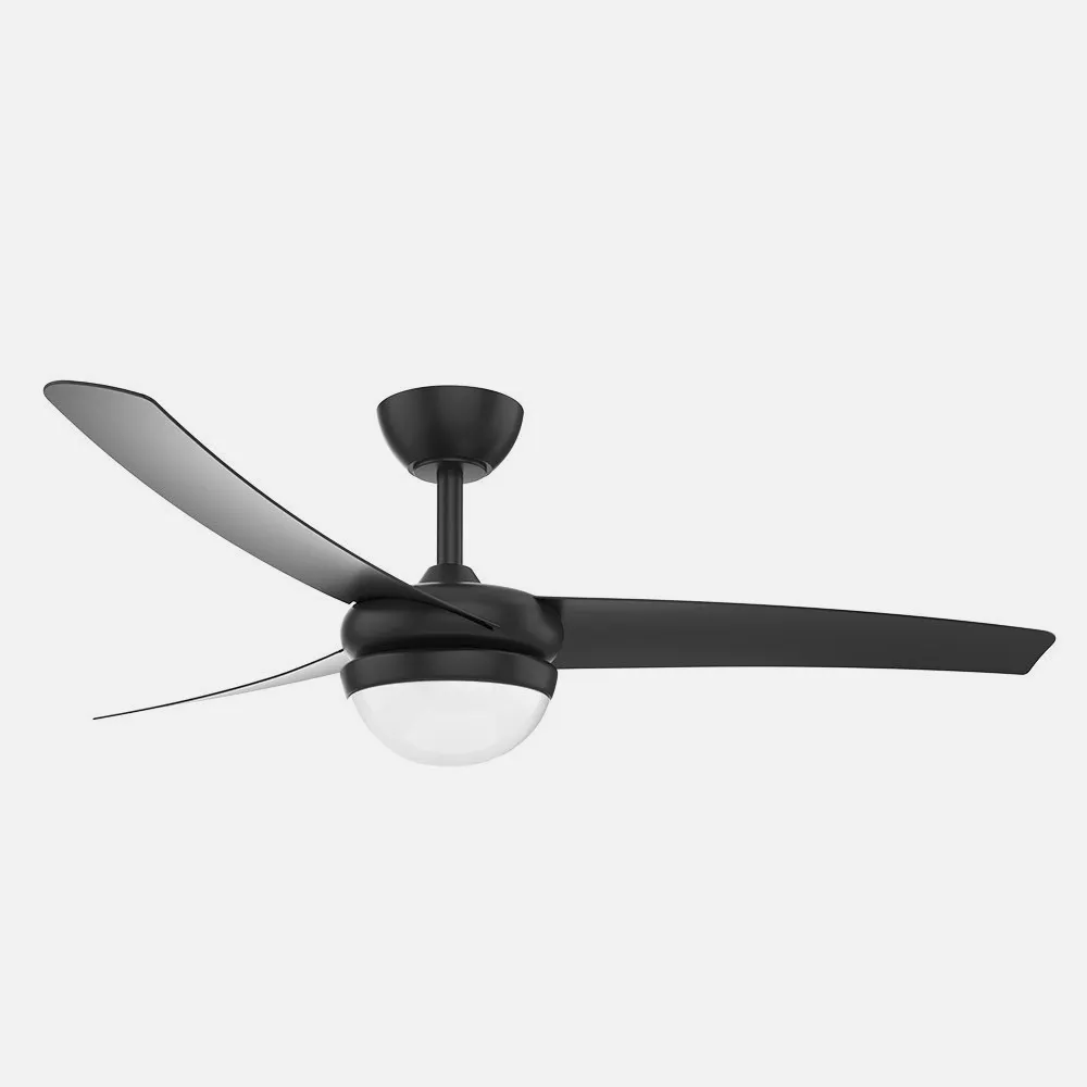Ventilador 2xe27 Dc Kusi Negro 3 Asp.6 Veloc.  35/47,5x107d C/remoto Y Temporizador
