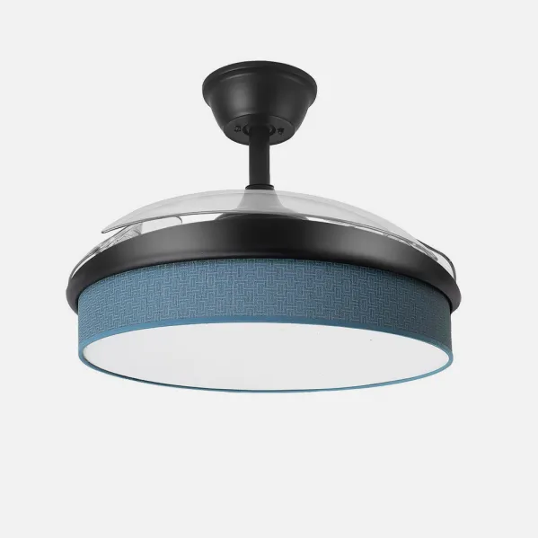 Ventilador Dc Moda 72w Negro/azul 108d 3aspas 7200lm 3000k,4000k,6000k, Remoto+memoria+temporizador