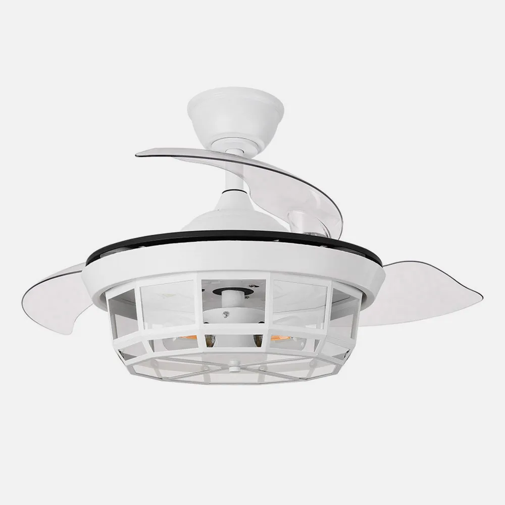 Ventilador Dc Tornado Mini Blanco 3xe27 91d 3aspas Desplegables 6velocidades C/remoto Y Temporizador
