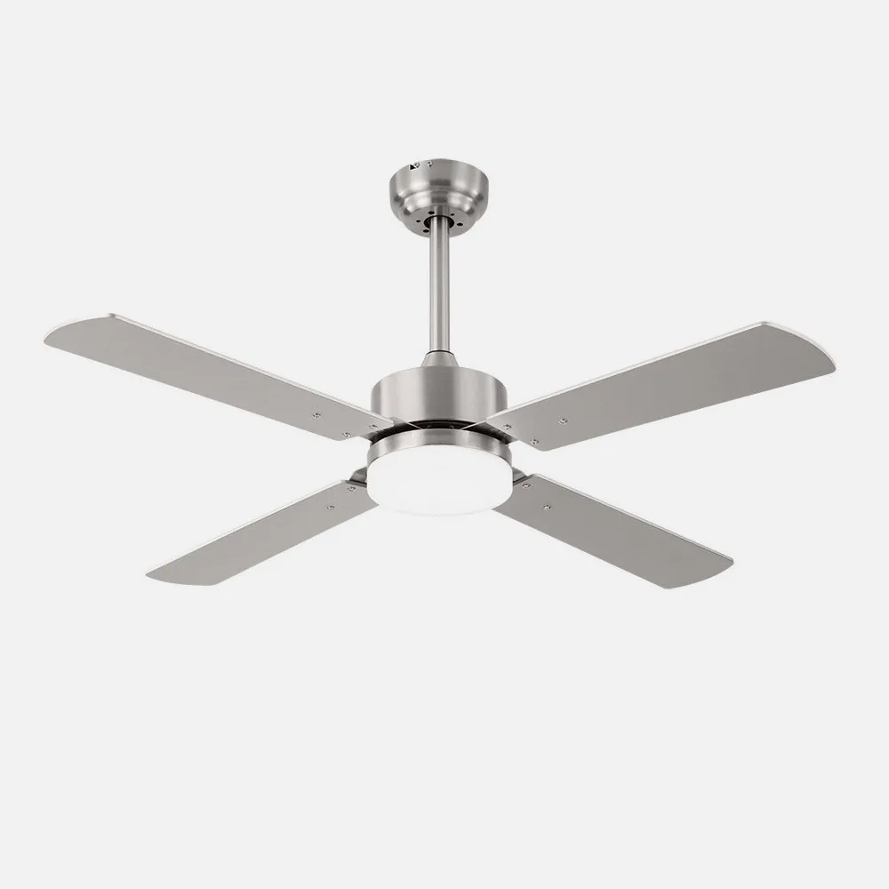 Ventilador 18w Dc Hupe Niquel 4 Asp.6 Vel.107d  Remoto,memoria Y Temp.3000-4000-6000k