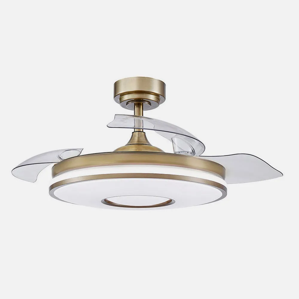 Ventilador Dc Dani 48w 4800lm Cuero 3aspa 6vel 91d 3000-4000-6000k Remoto+memoria+tempor 24