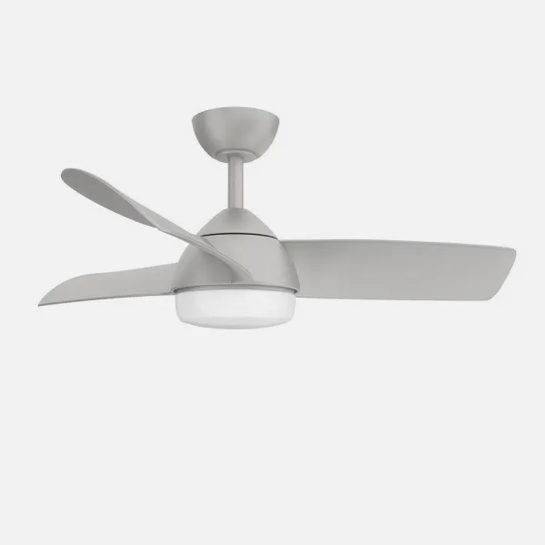 Ventilador 24w Dc Haur Plata 3 Asp.6 Veloc.107d  2 Tijas C/remoto, Memoria Y Temp.3000-4000-6000k