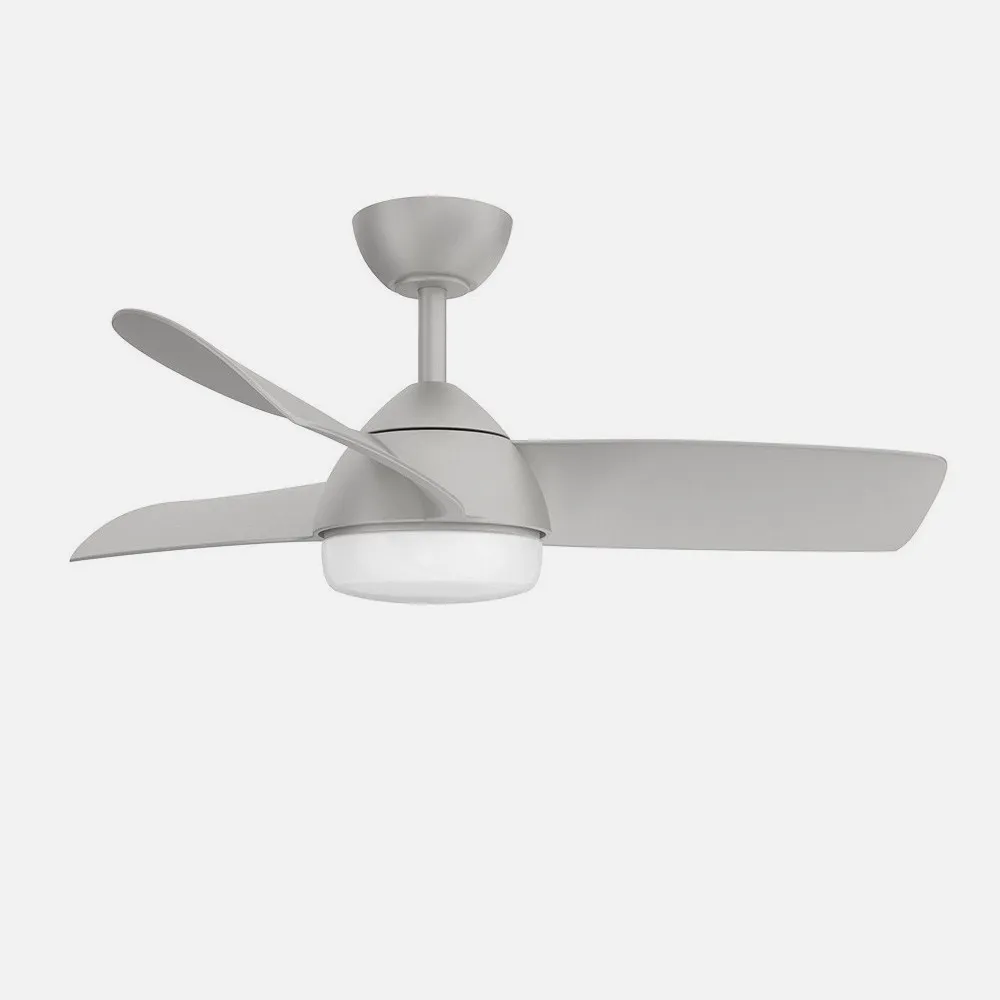 Ventilador 24w Dc Haur Plata 3 Asp.6 Veloc.107d  2 Tijas C/remoto, Memoria Y Temp.3000-4000-6000k