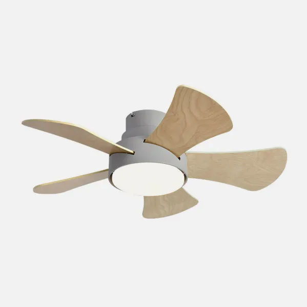 Ventilador 25w Dc Gris Gregario 5 Aspas Rev.  Blanca/haya 6 Vel.3000-4000-6000k 82D Remoto,memoria y Temporizador