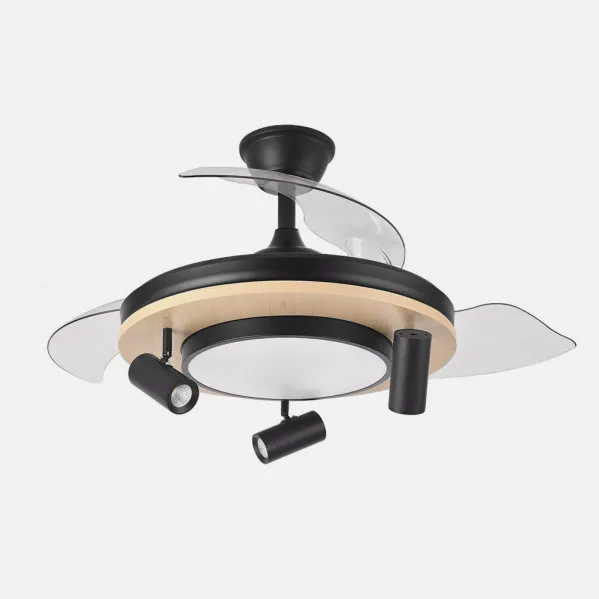Ventilador Dc Gladiator 37+15w Negro/madera 3asp.107d 3980lm 3000-4500-6500k 2encendidos Indep.Remoto+memoria+temporiz.