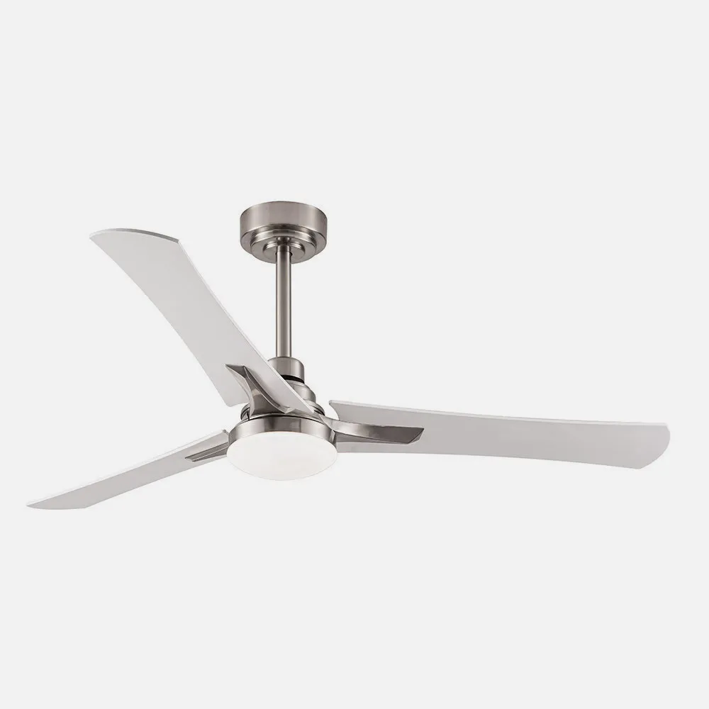 Ventilador 22w Dc Coro Niquel 3asp Blanco/haya  6Velocidades 3colores 2180lm 132d C/remoto, Memoria y Temporizador