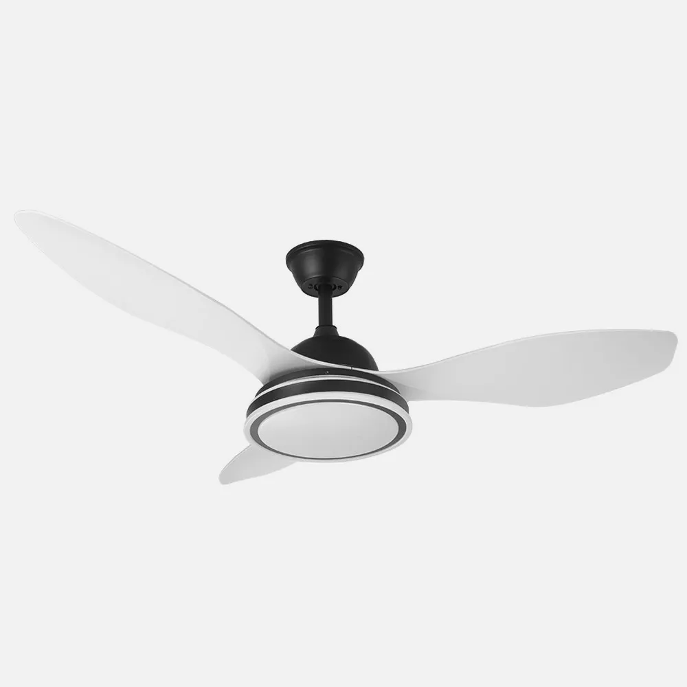 Ventilador 48w Dc Datoo Negro 3 Aspas Blancas  6 Vel. 33/48x122x122cm 3 Color C/remoto,memoria Y Temp.4080lm