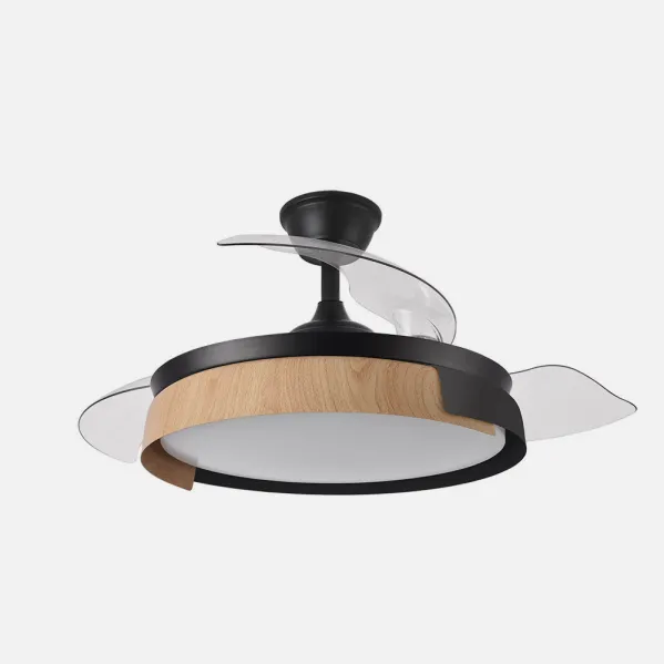 Ventilador Dc Provenza 72w 7200lm Negro/haya 3asp.desplegables 36/51x50/107d.3col, Remoto, Temporizador, Memoria