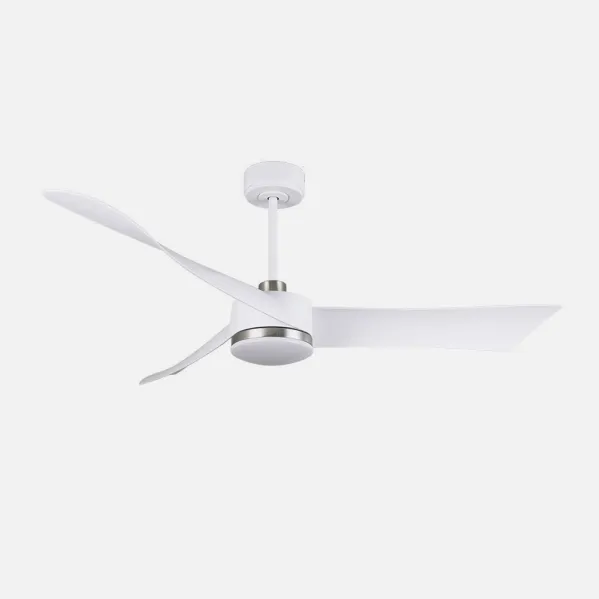Ventilador Dc Tempel 26w Blanco/niquel 3 Aspas 132d 6vel. 3000k, 4000k, 6500k 2950lm  C/remoto, Memoria Y Temporizador