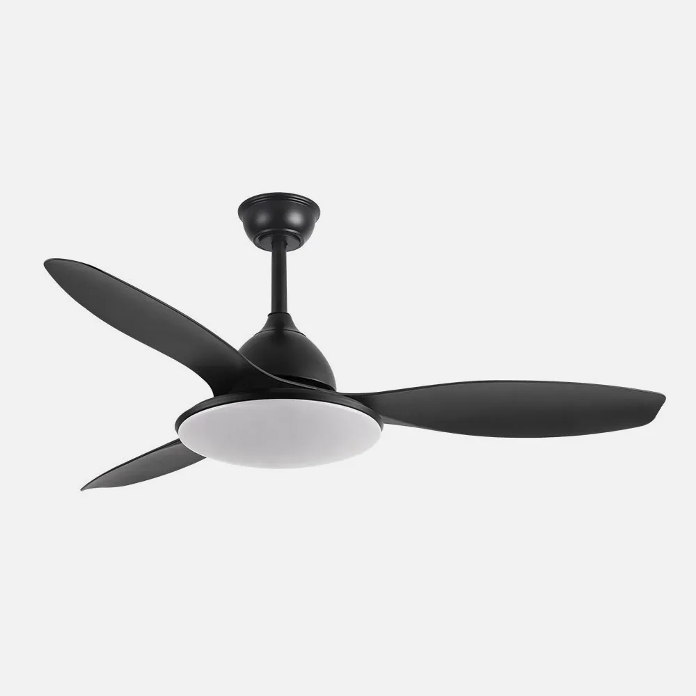 Ventilador Dc Negro Yael 72w 3000-4000-6000k 122d 7200Llm 3 Aspas, Remoto+temporizador+memoria