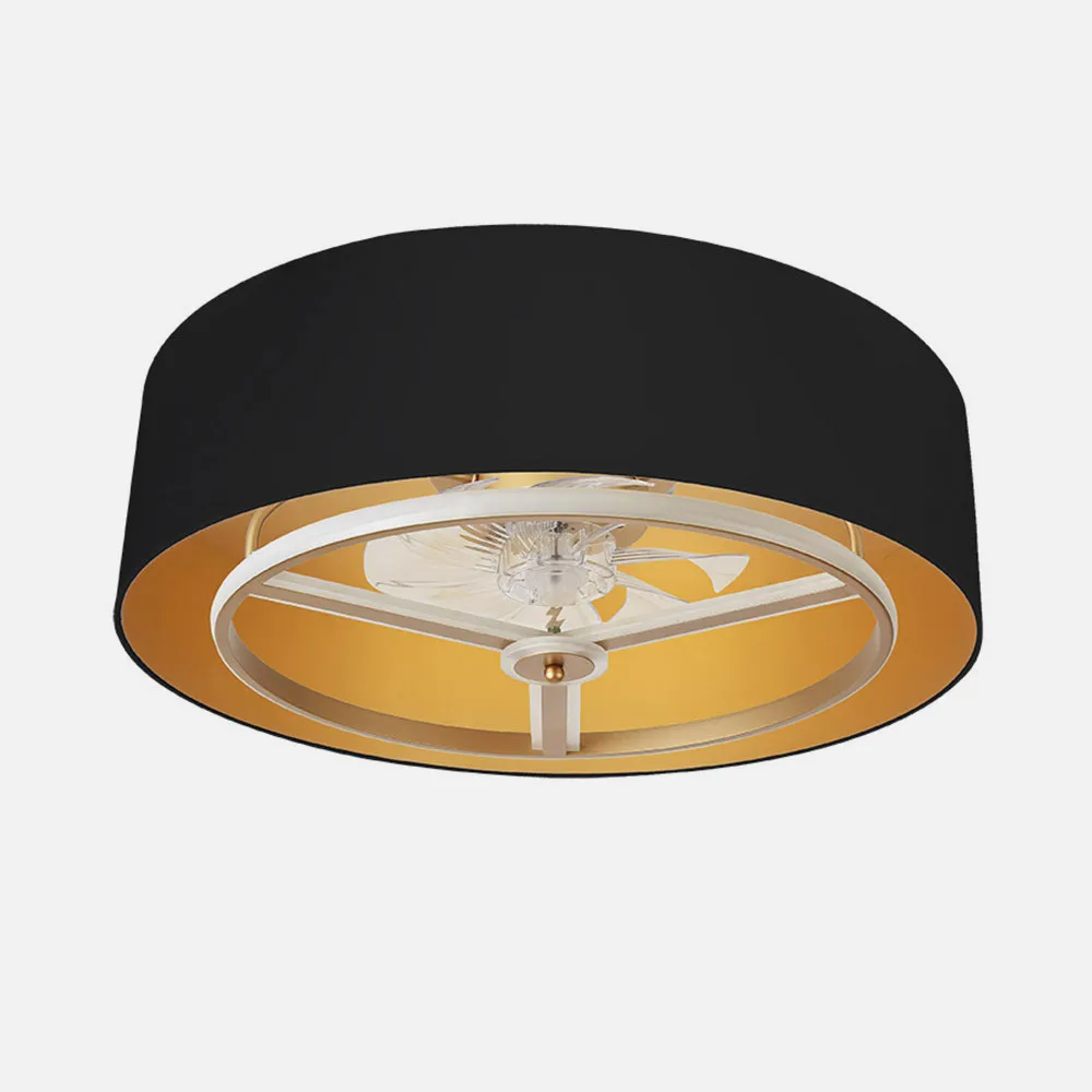 Ventilador Dc Anuska 60w Negro/oro-oro 70d 8 Aspas 6 Veloc. 5100lm 3 Colores Remoto,memoria,Reg.Intensidad,temporizador