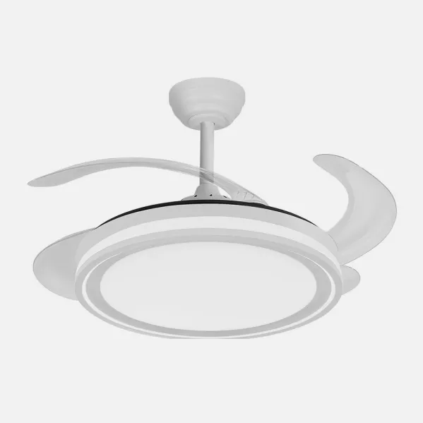 Ventilador Dc Bandido 59w Blanco 4aspas 107d 5900lm 3500-4000-6500k Remoto Y Temporizador