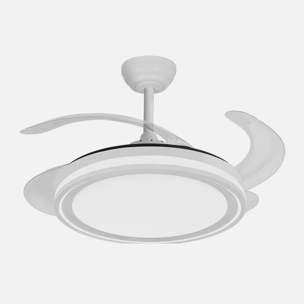 Ventilador Dc Bandido 59w Blanco 4aspas 107d 5900lm 3500-4000-6500k Remoto Y Temporizador