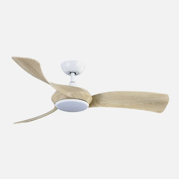 Ventilador Dc Cerdeña 30w 2950lm Blanco/haya 3aspas 3000k,4500k,6000k Regulable Intensidad+ Remoto+ Temporizador+ Memoria