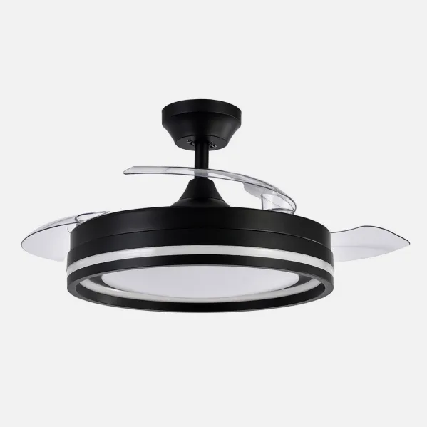 Fan Dc Cerrato Black 72w 3blades Pull-out 107d 7200lm 6vel 3000k,4000k,6000k, Remote+timer+memory