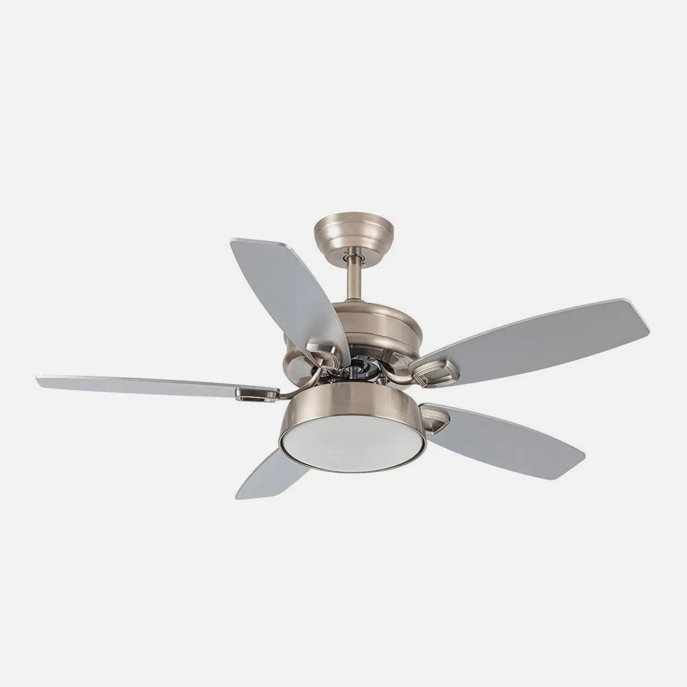 Ventilador 30w Dc Braw Niquel 5 Aspas Plata/haya  6 Vel. 3 Colores 106,7d C/remoto, Memoria y Temporizador 2850lm