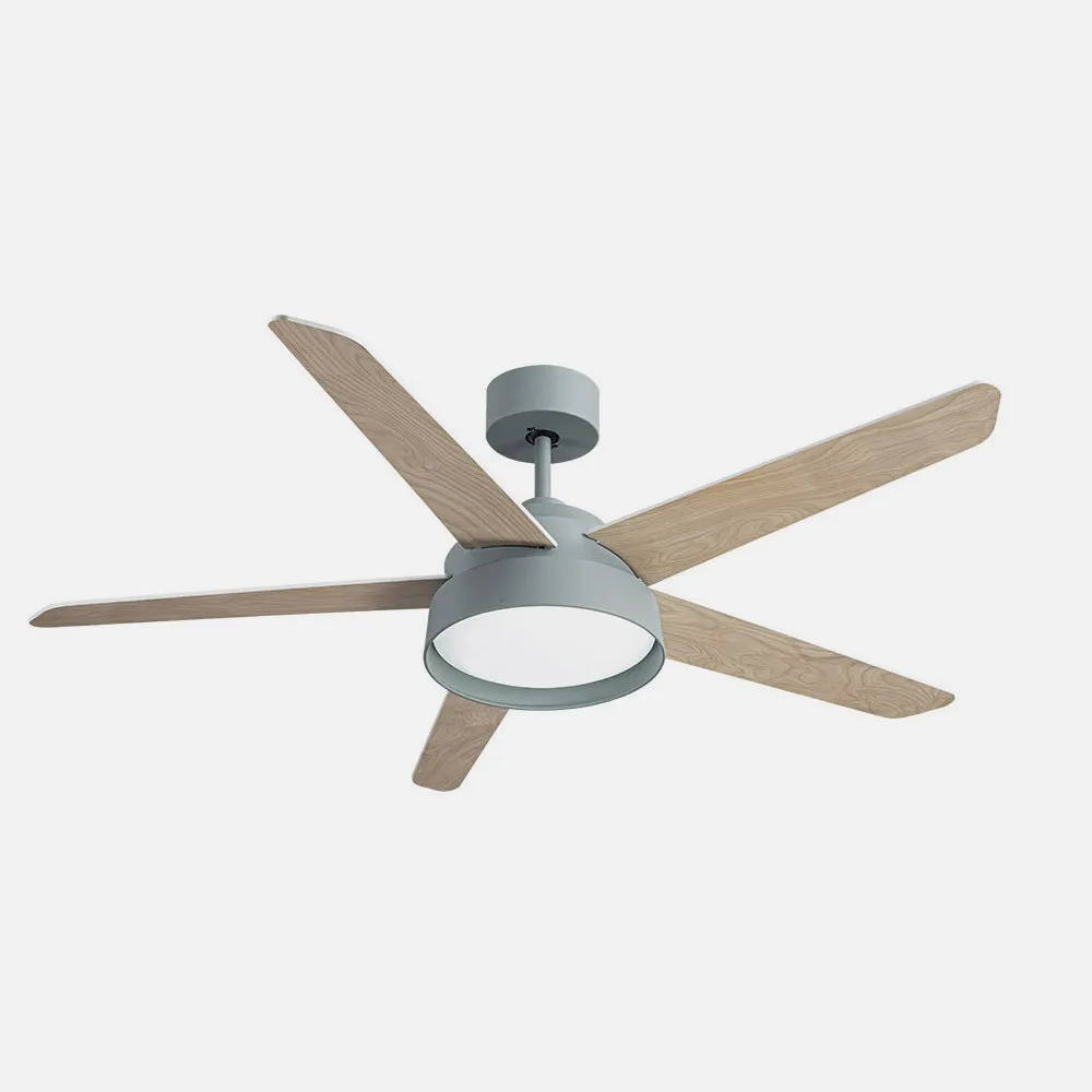 Ventilador 25w Dc Verde Lebeche 5 Aspas Rev.  Blanca/haya 6 Vel. 3000-4000-6000k 132d Remoto,memoria Y Temporizador